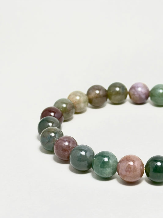 Full Indian Jasper (Fancy Jasper) bracelet with natural multicolor round beads — handmade for emotional balance, grounding, and peace.
