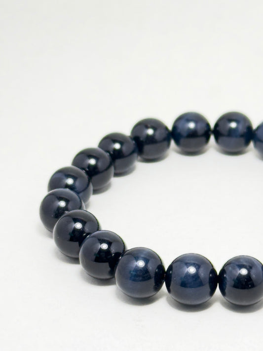 Universal bracelet made with blue tiger’s eye 8mm beads