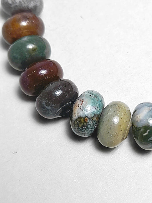 Handmade Indian Jasper bracelet with rondelle beads