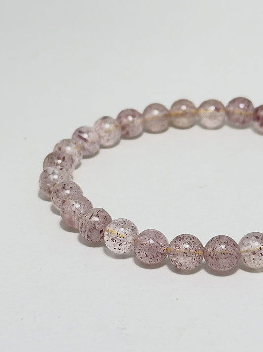 Strawberry Quartz Courage Bracelet – 6mm round beads for emotional healing