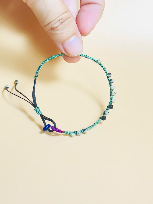 Dalmatian Jasper bracelet – Joyce minimalist gemstone for joy and positivity