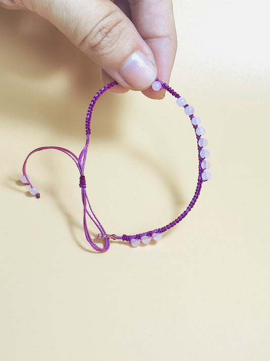 Dainty pink crystal bracelet – minimalist love & healing jewelry