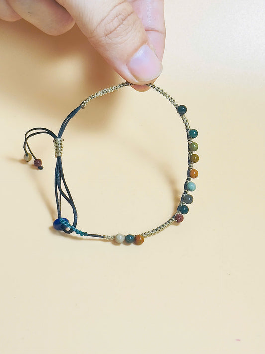 Earth tone Indian Jasper gemstone bracelet – grounding jewelry for strength and harmony