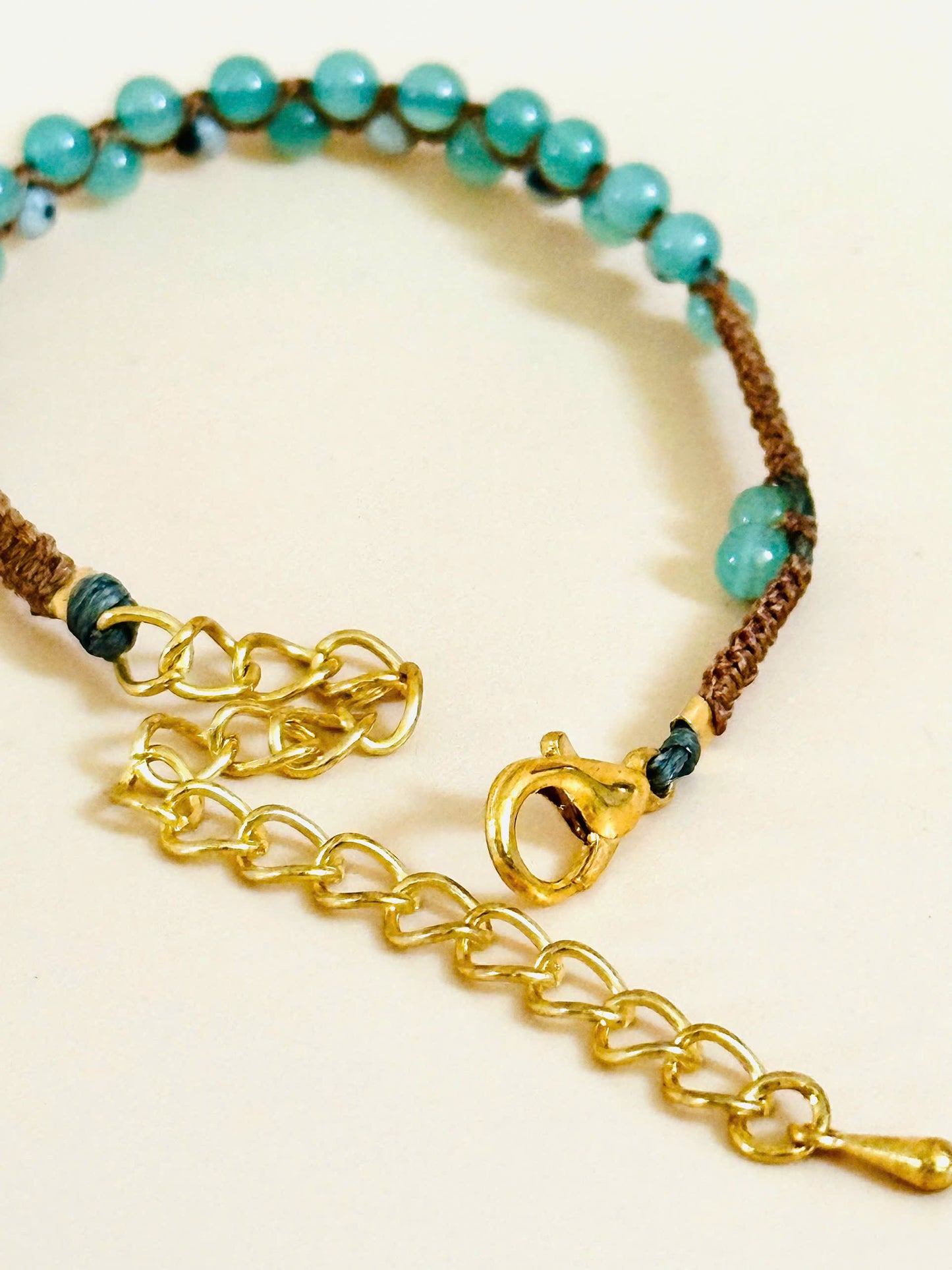 Twin Flow – Green Aventurine & Dalmatian Jasper Macrame Bracelet | Handmade Gemstone Jewelry | Luck & Joy Stones