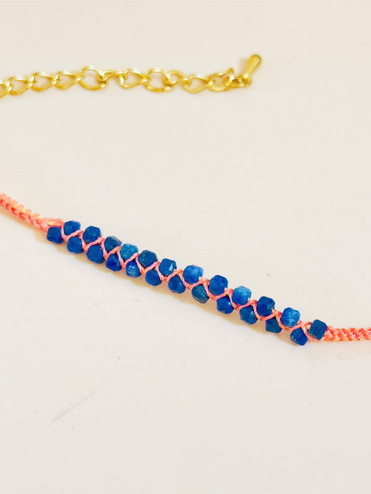 Twin Flow – Lapis Lazuli Macrame Bracelet | Handmade Gemstone Jewelry | Wisdom & Truth Stone