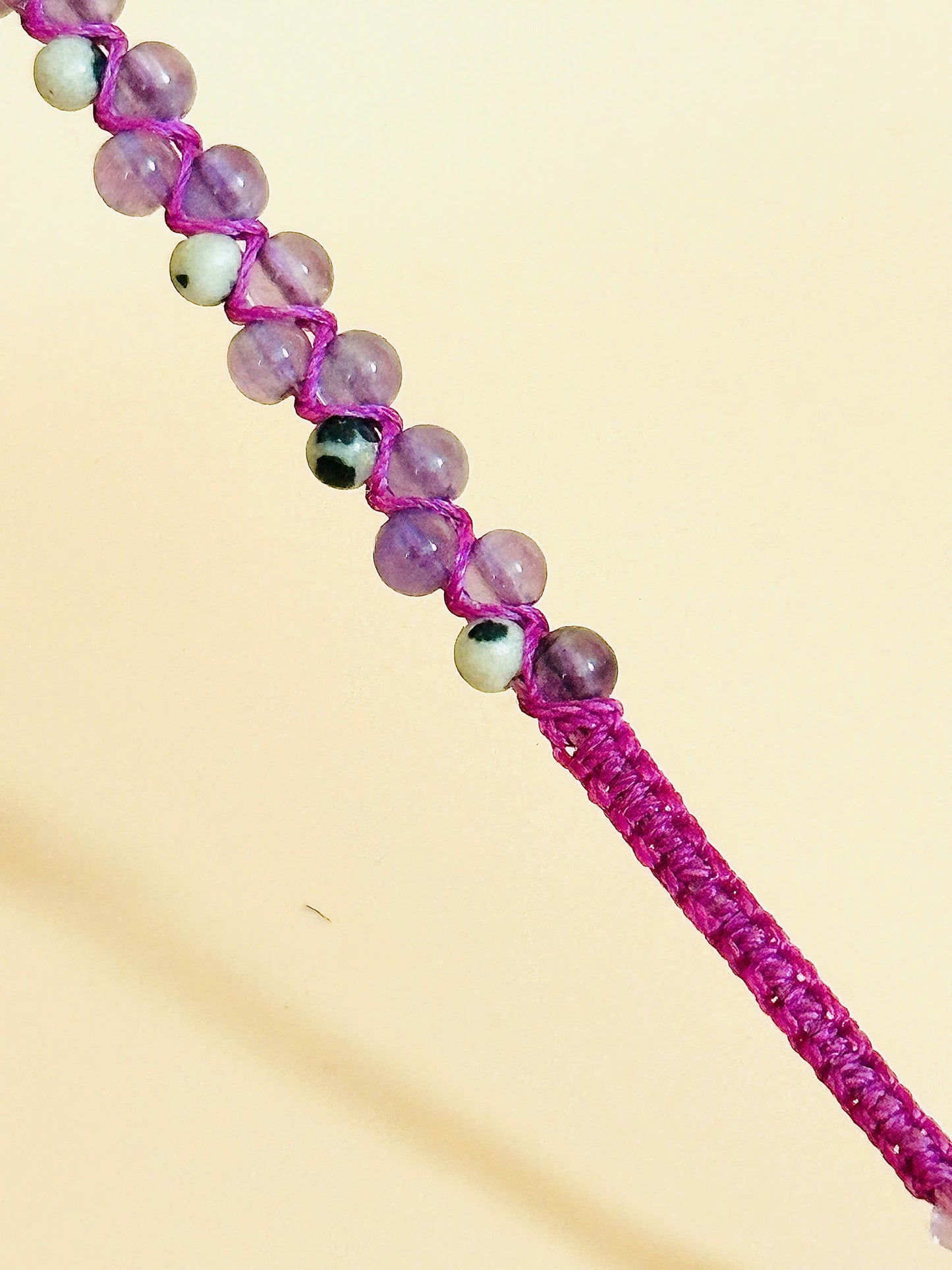 Twin Flow – Amethyst Macrame Bracelet | Handmade Gemstone Jewelry | Peace & Clarity Stone
