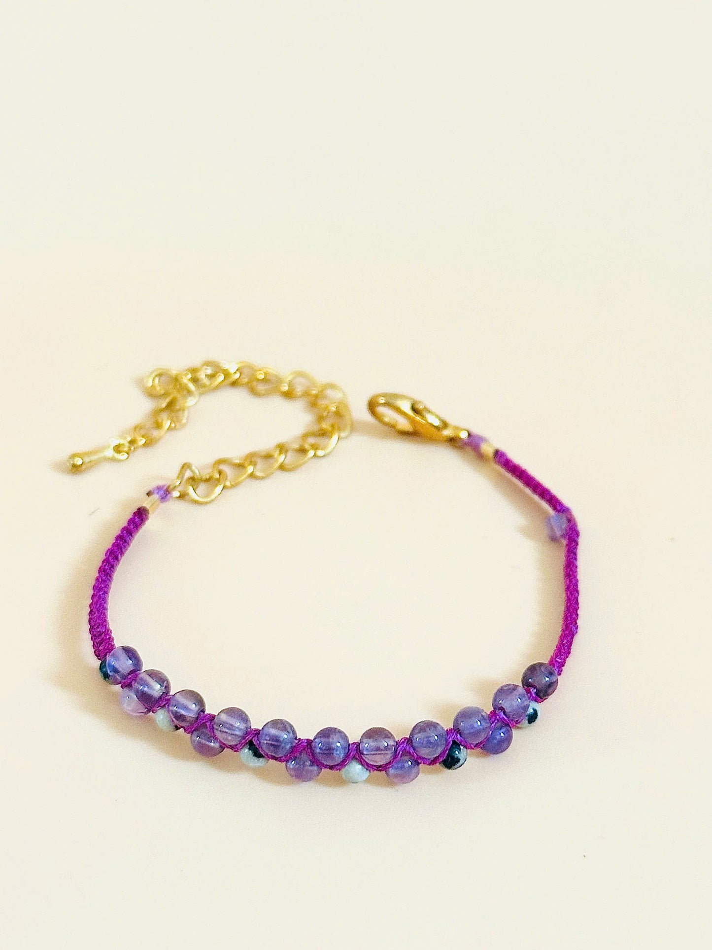 Twin Flow – Amethyst Macrame Bracelet | Handmade Gemstone Jewelry | Peace & Clarity Stone