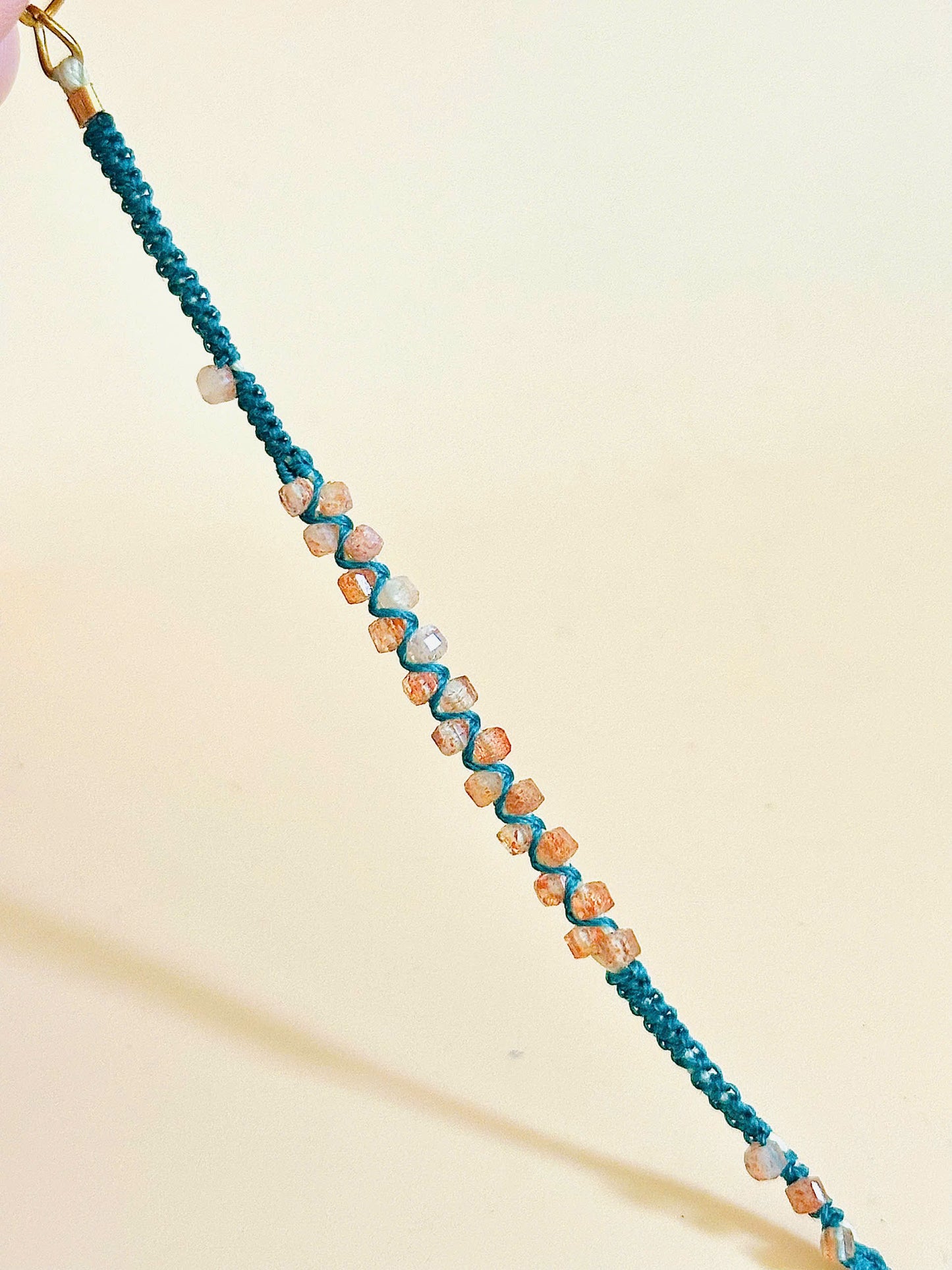 Twin Flow – Sunstone Macrame Bracelet | Handmade Gemstone Jewelry | Positive Energy Stone