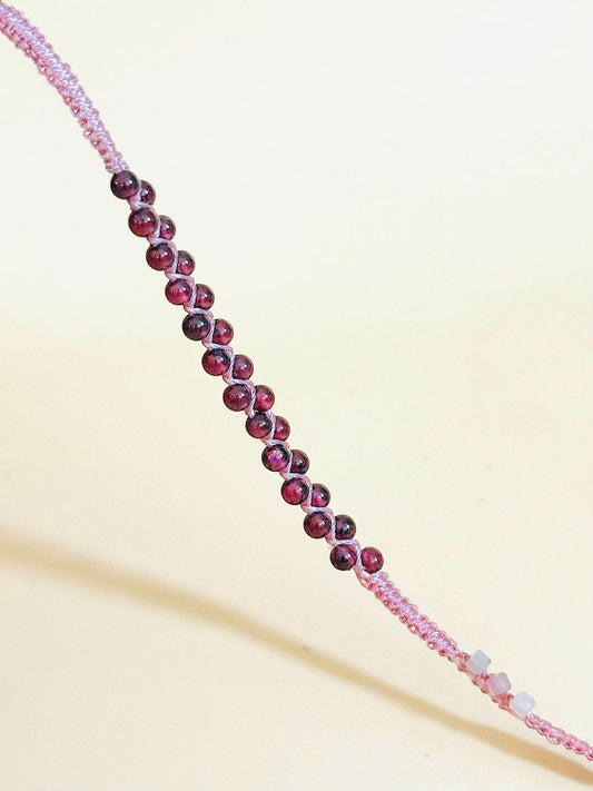 Twin Flow – Garnet Macrame Bracelet | Handmade Gemstone Jewelry | Passion & Vitality Stone