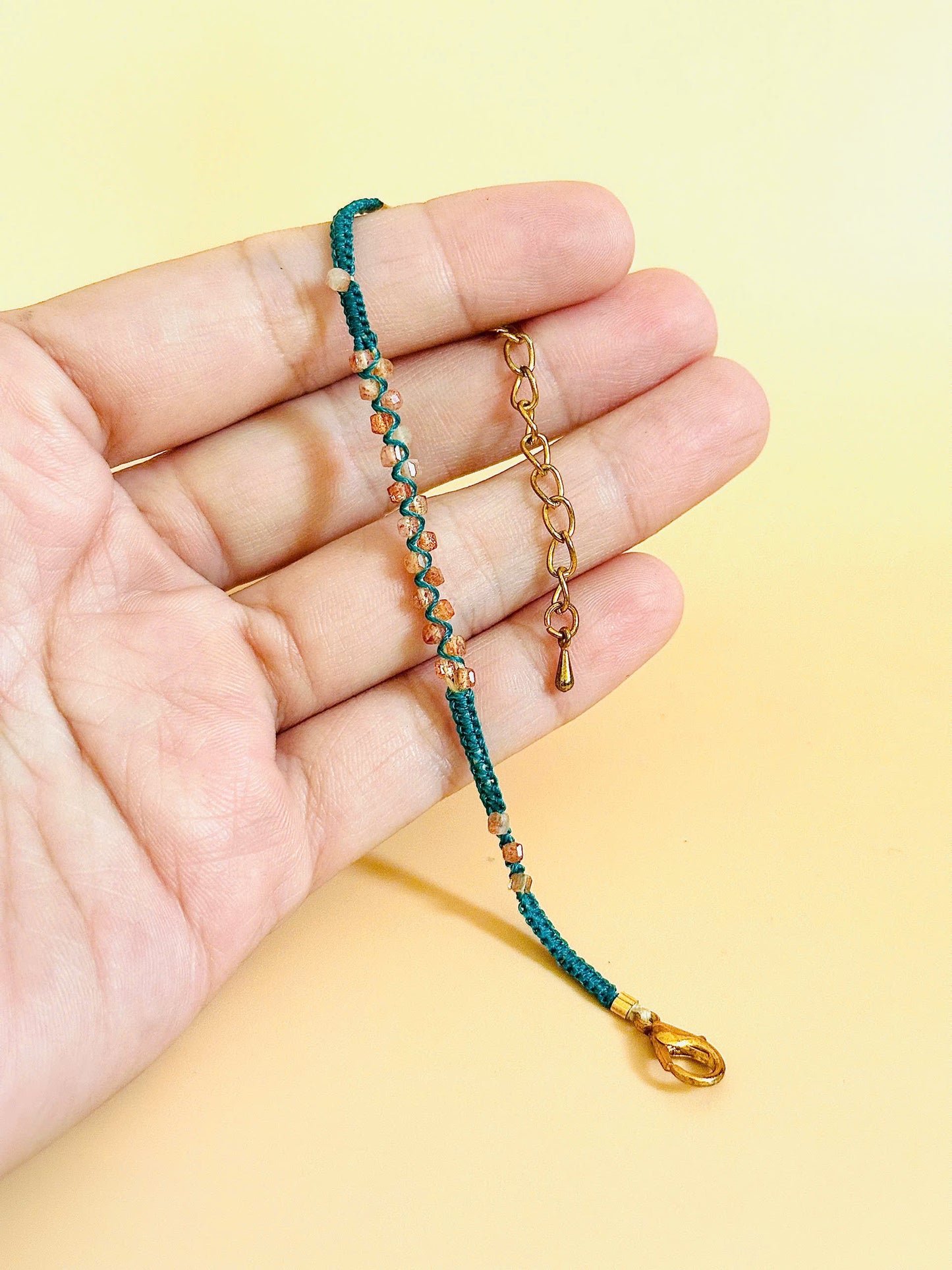Twin Flow – Sunstone Macrame Bracelet | Handmade Gemstone Jewelry | Positive Energy Stone