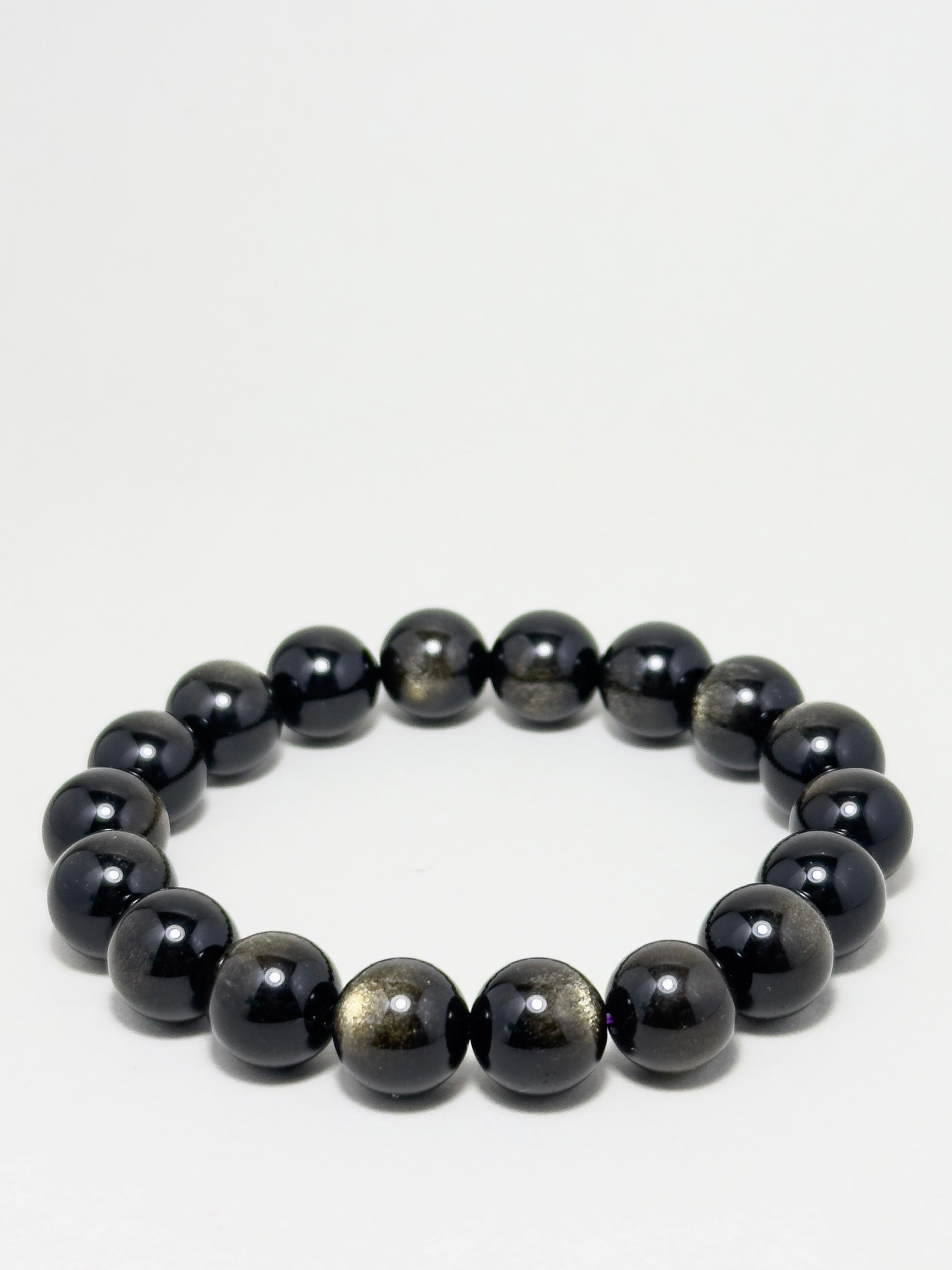 Full Golden Obsidian bracelet with polished 10mm beads — designed for transformation, protection, and inner power.