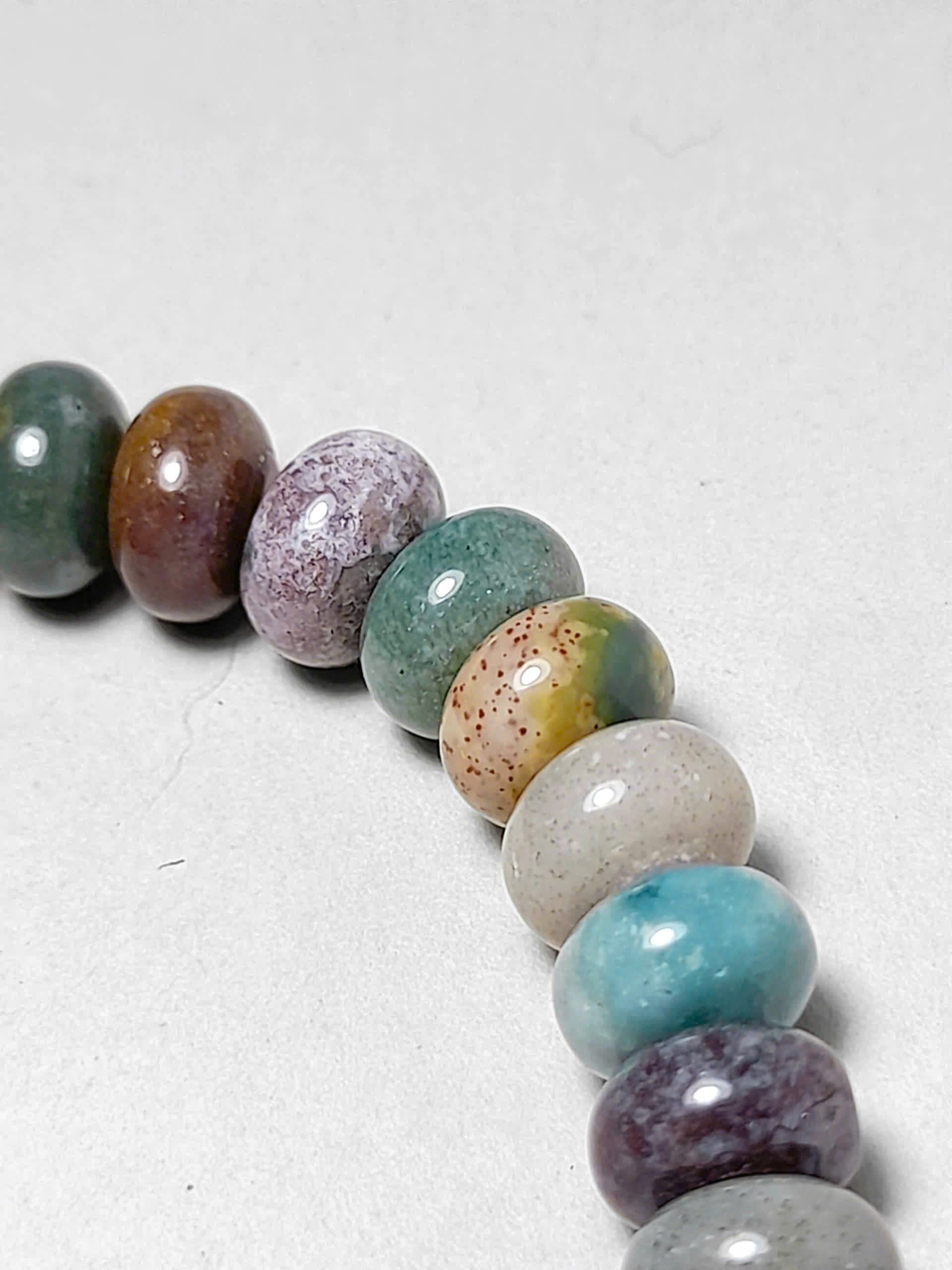 Handmade Indian Jasper bracelet with rondelle beads