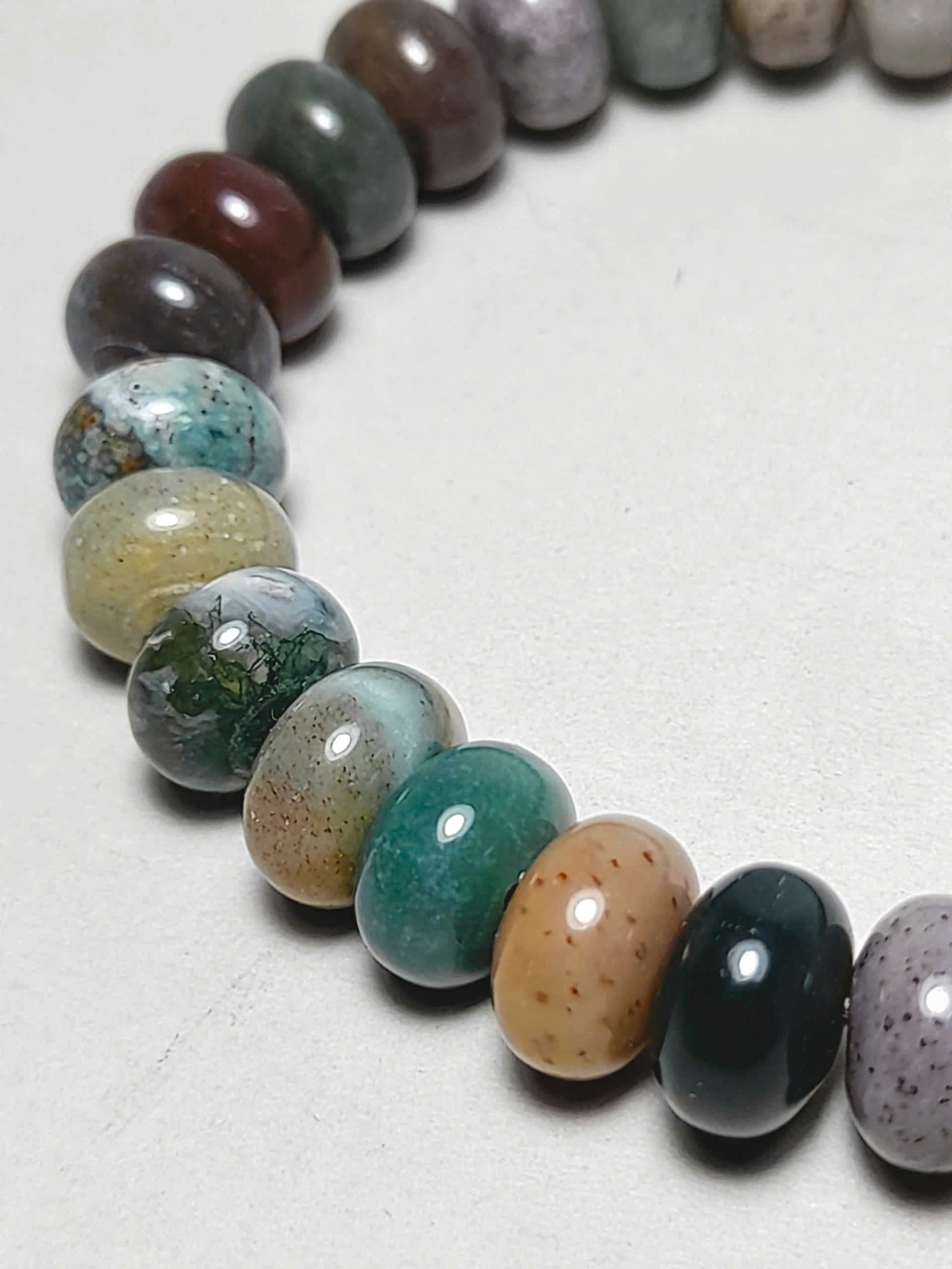 Handmade Indian Jasper bracelet with rondelle beads
