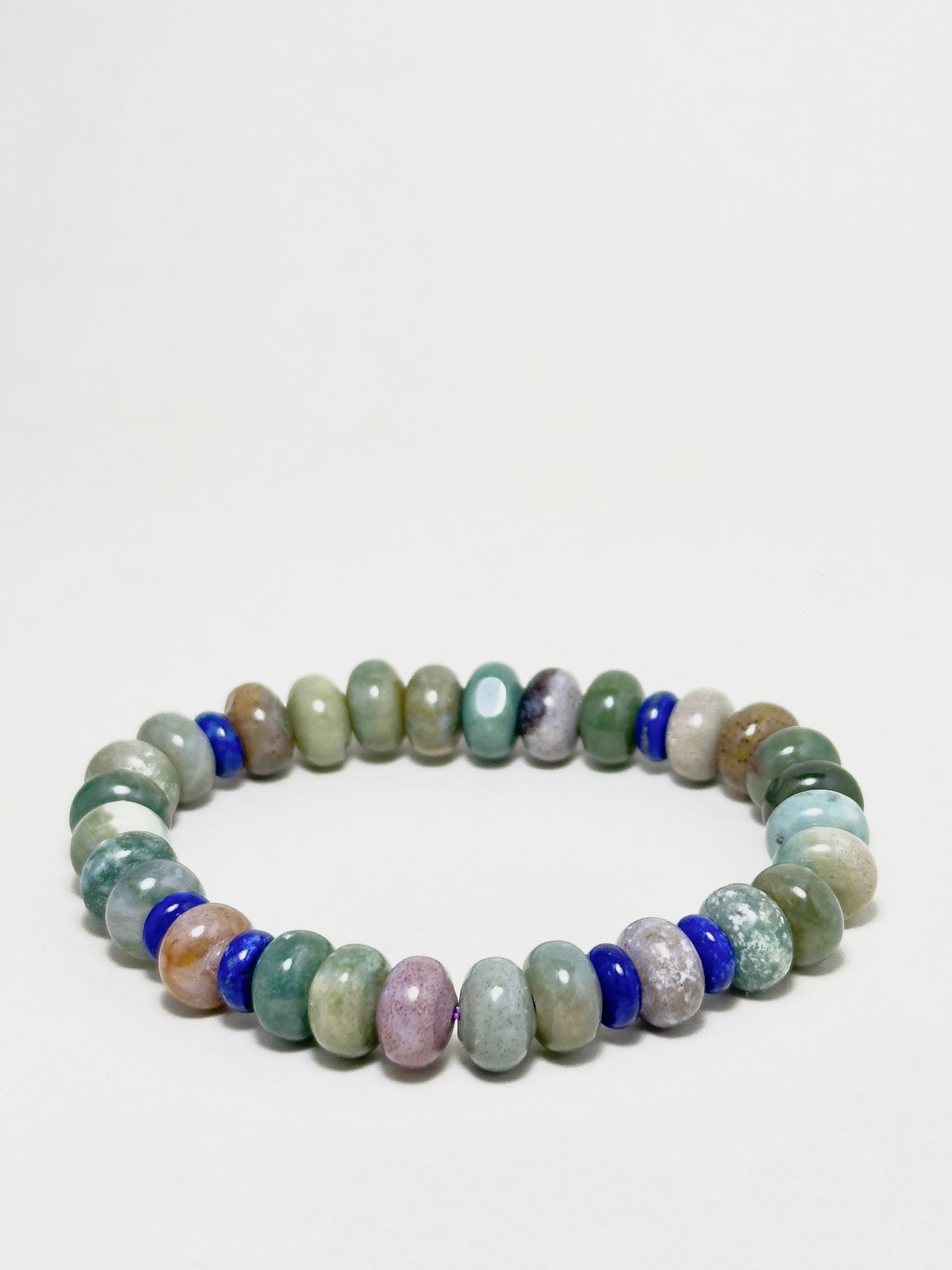 Lalaland bracelet with Indian Jasper rondelle and Lapis Lazuli spacers