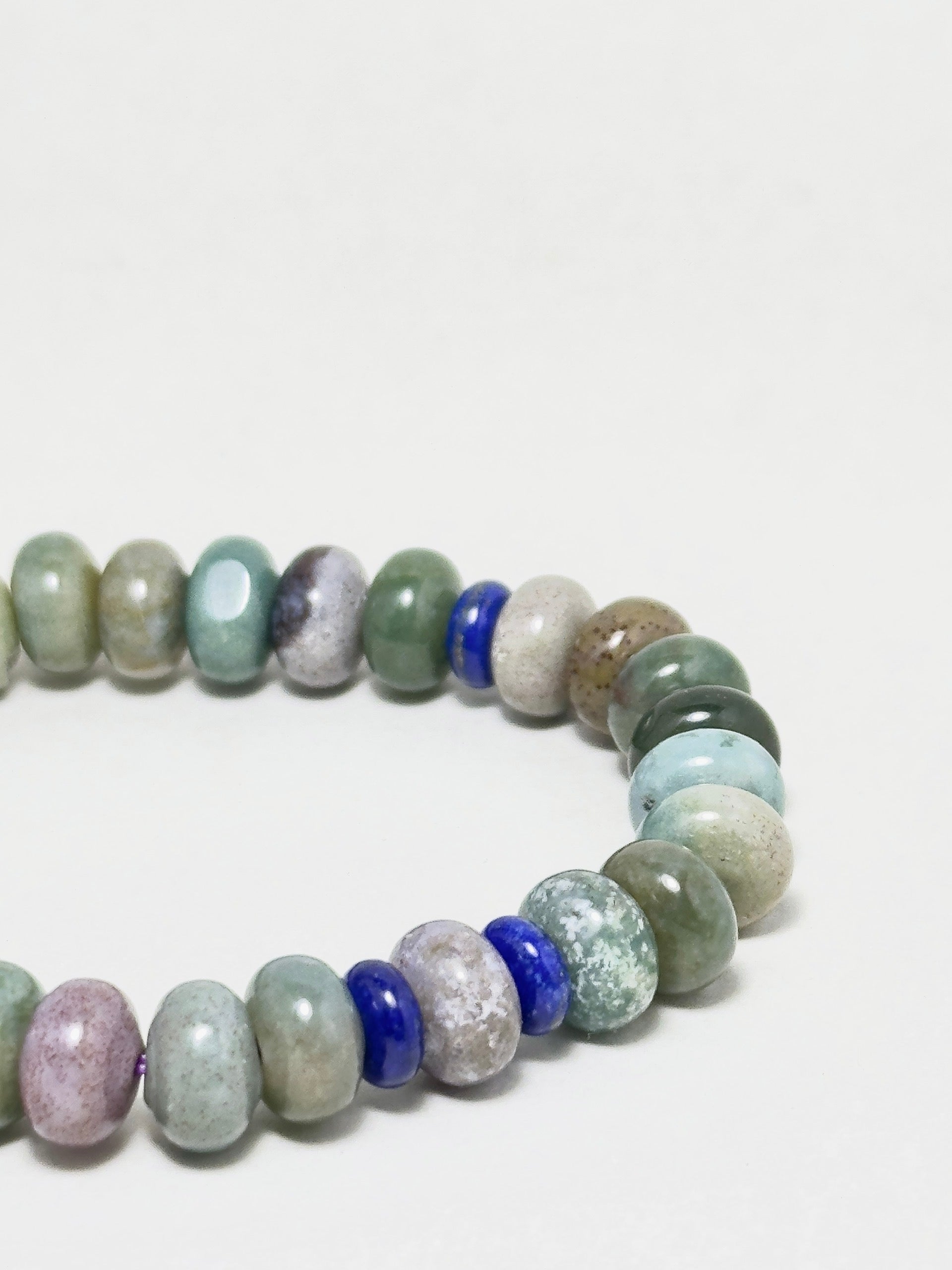Lalaland bracelet with Indian Jasper rondelle and Lapis Lazuli spacers