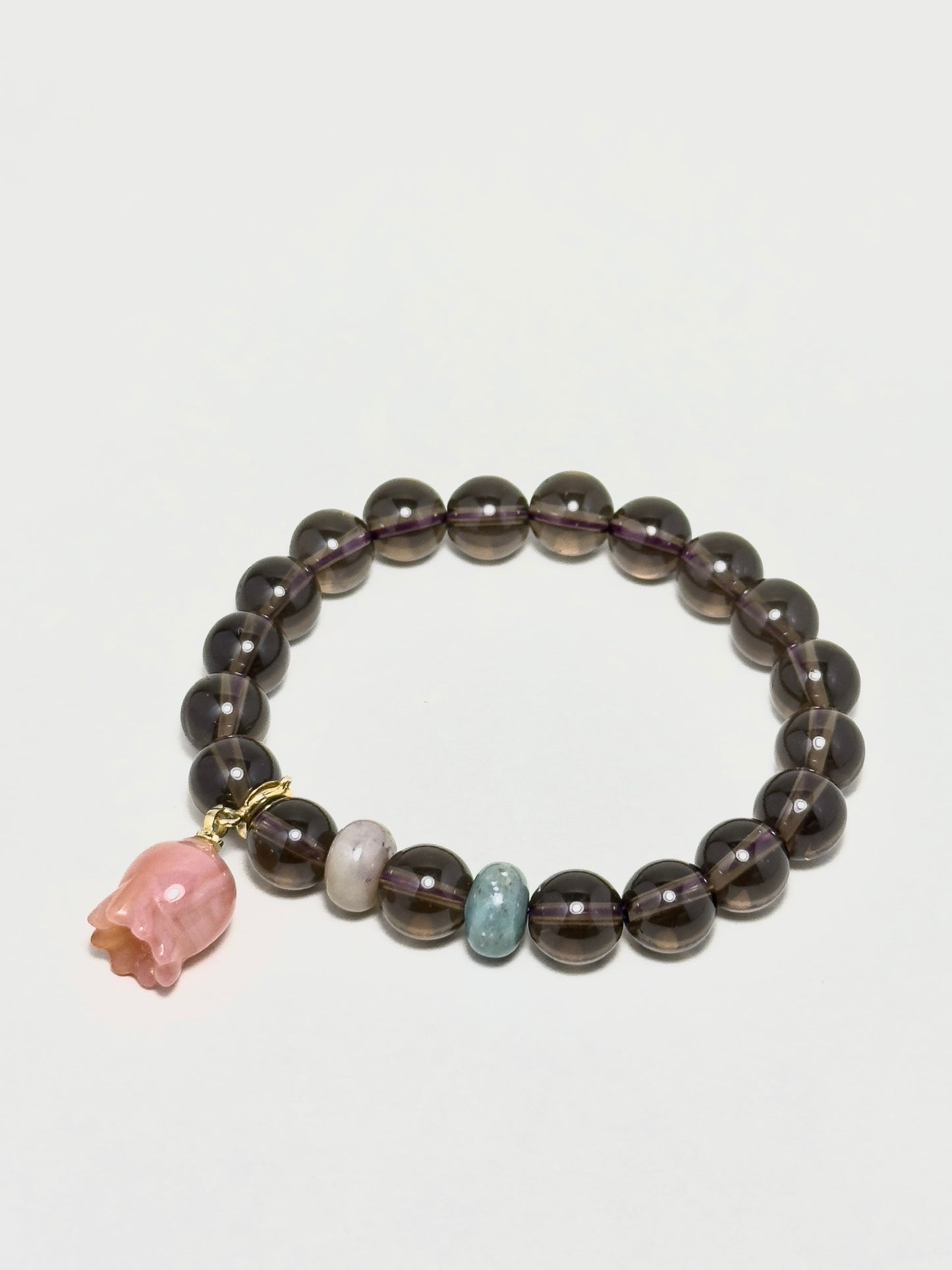 Smoky Rose bracelet with Indian Jasper and Smoky Quartz beads