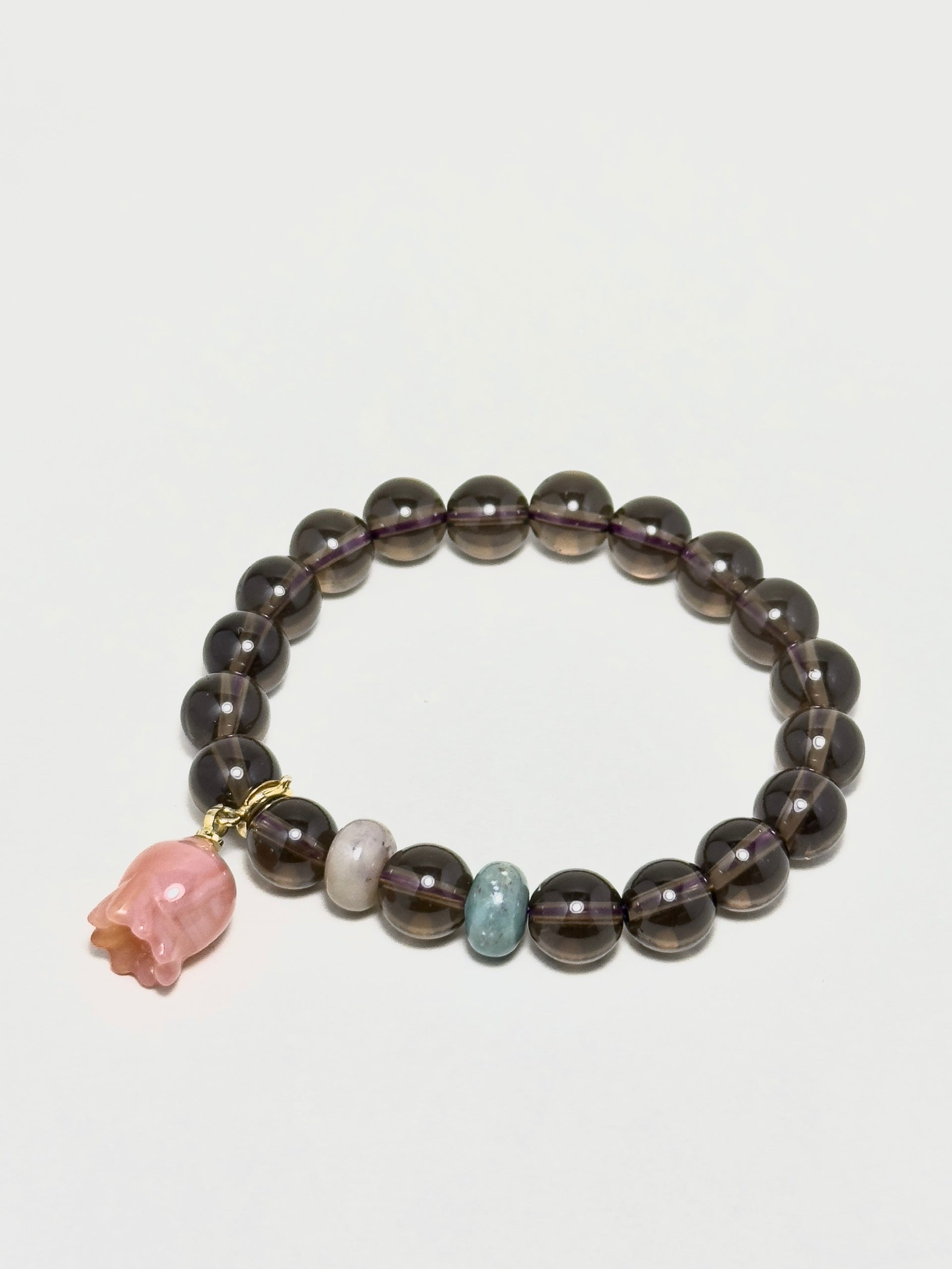 Smoky Rose bracelet with Indian Jasper and Smoky Quartz beads