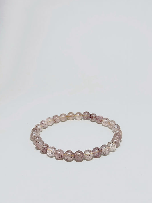 Strawberry Quartz Courage Bracelet – 6mm round beads for emotional healing