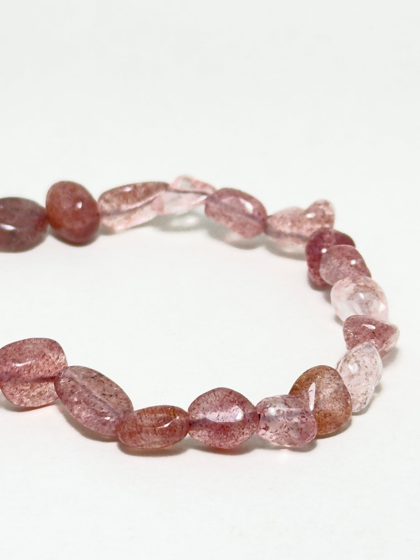 Abundant Soul Bracelet with irregular Strawberry Quartz beads