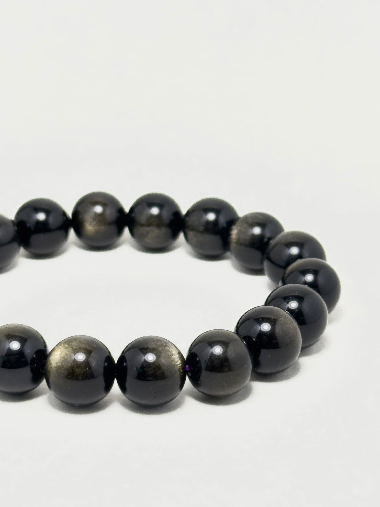 Full Golden Obsidian bracelet with polished 10mm beads — designed for transformation, protection, and inner power.