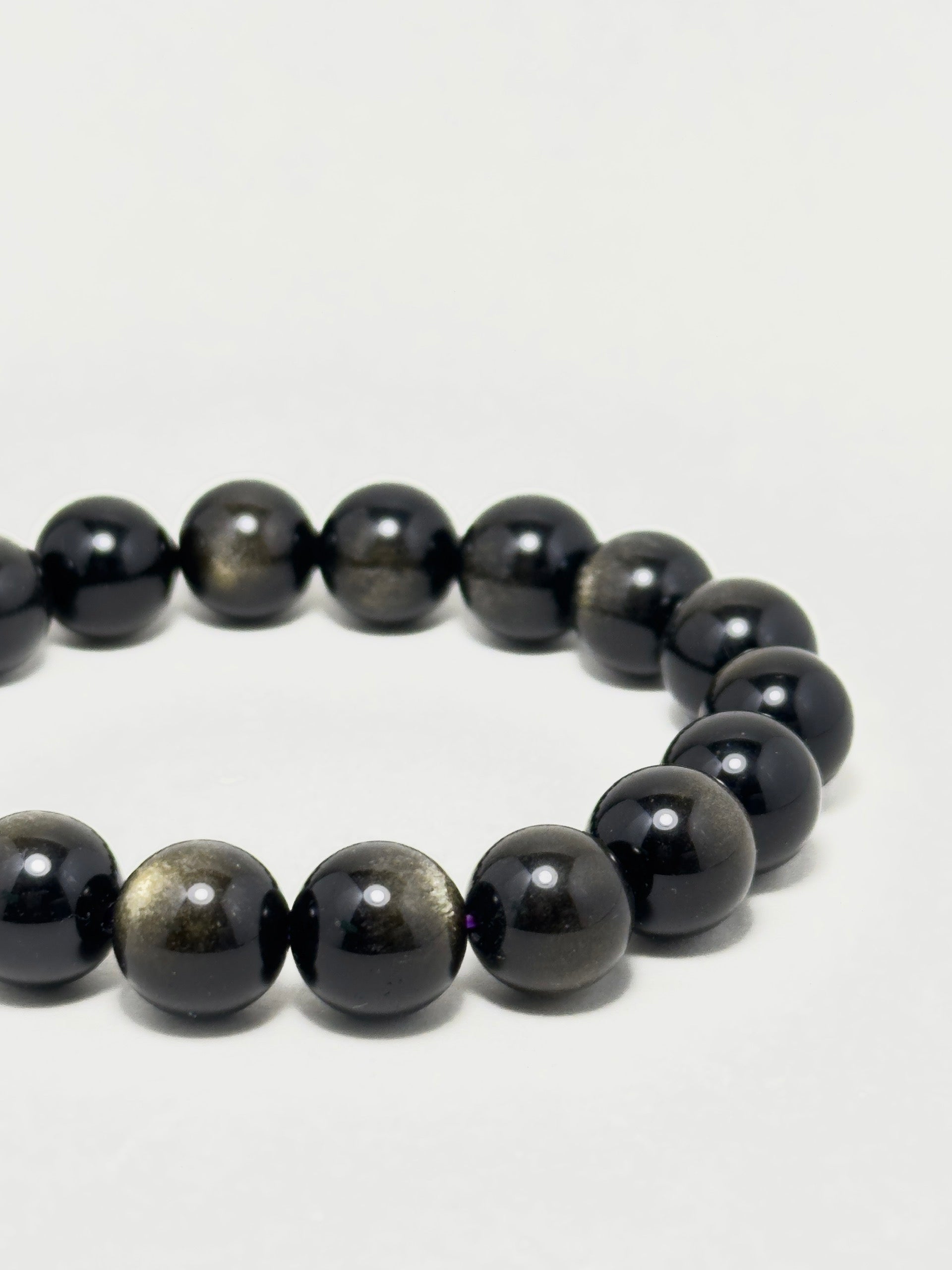 Full Golden Obsidian bracelet with polished 10mm beads — designed for transformation, protection, and inner power.