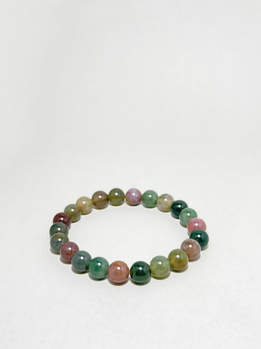 Full Indian Jasper (Fancy Jasper) bracelet with natural multicolor round beads — handmade for emotional balance, grounding, and peace.