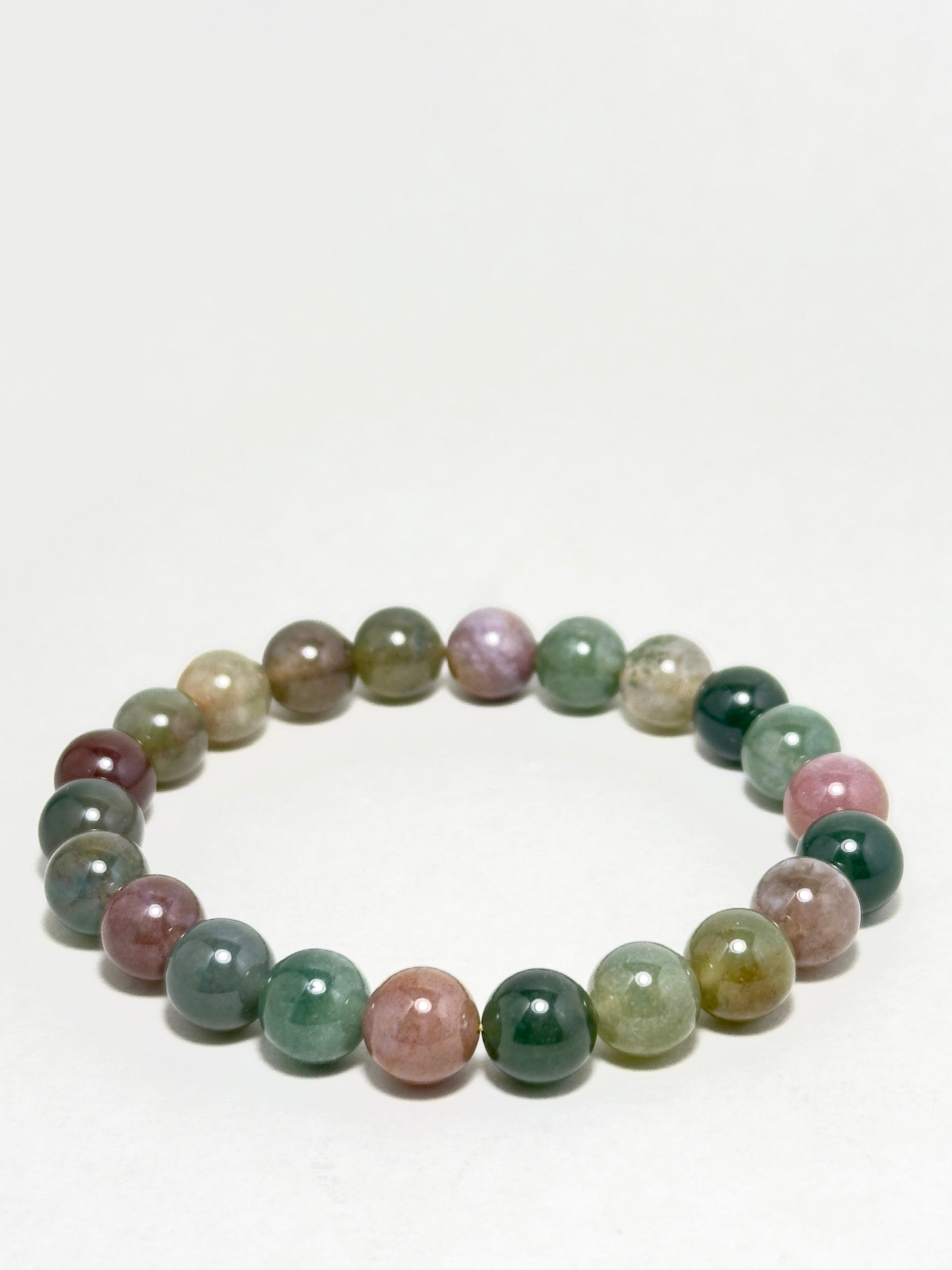 Full Indian Jasper (Fancy Jasper) bracelet with natural multicolor round beads — handmade for emotional balance, grounding, and peace.