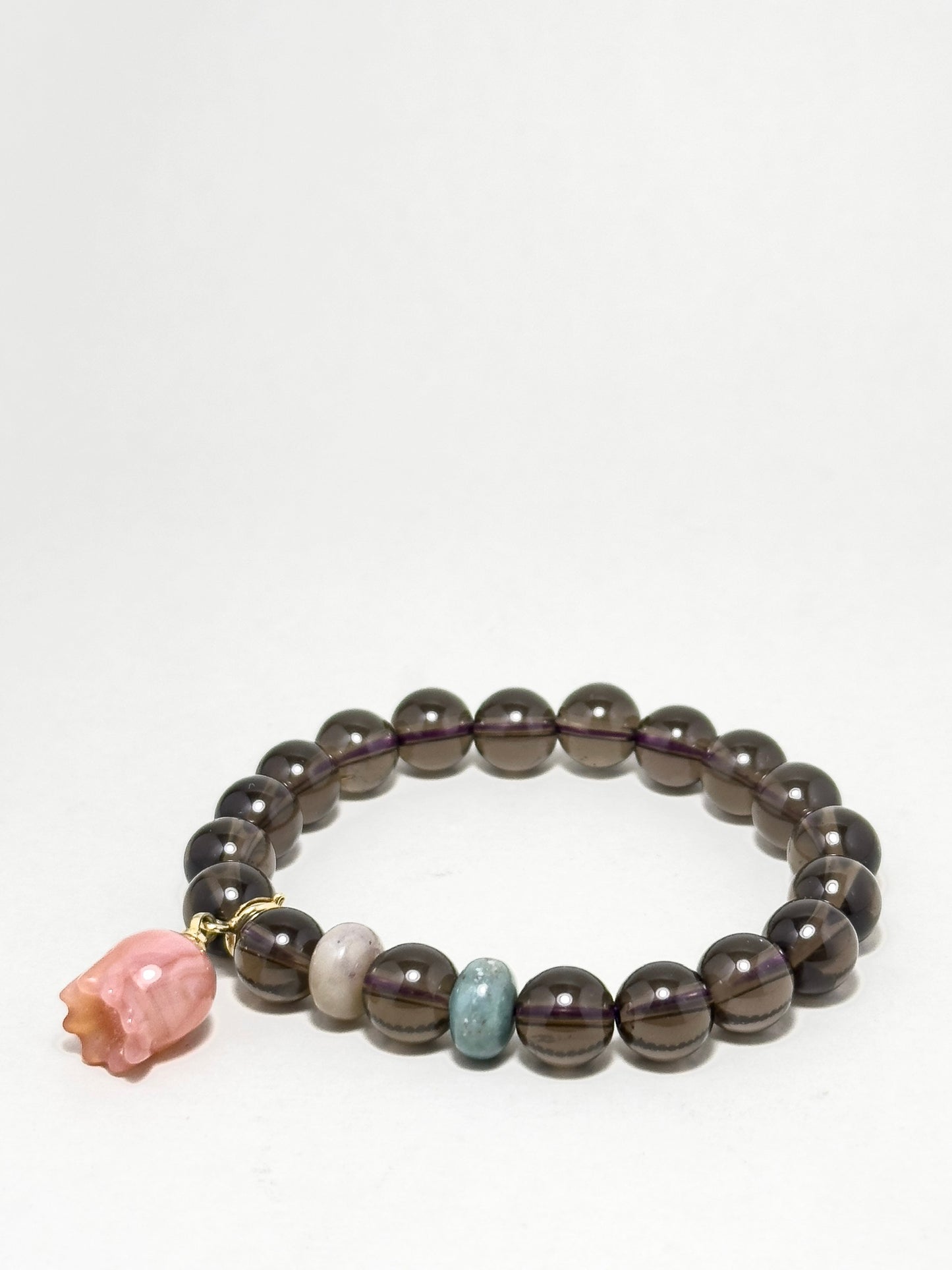 Smoky Rose bracelet with Indian Jasper and Smoky Quartz beads