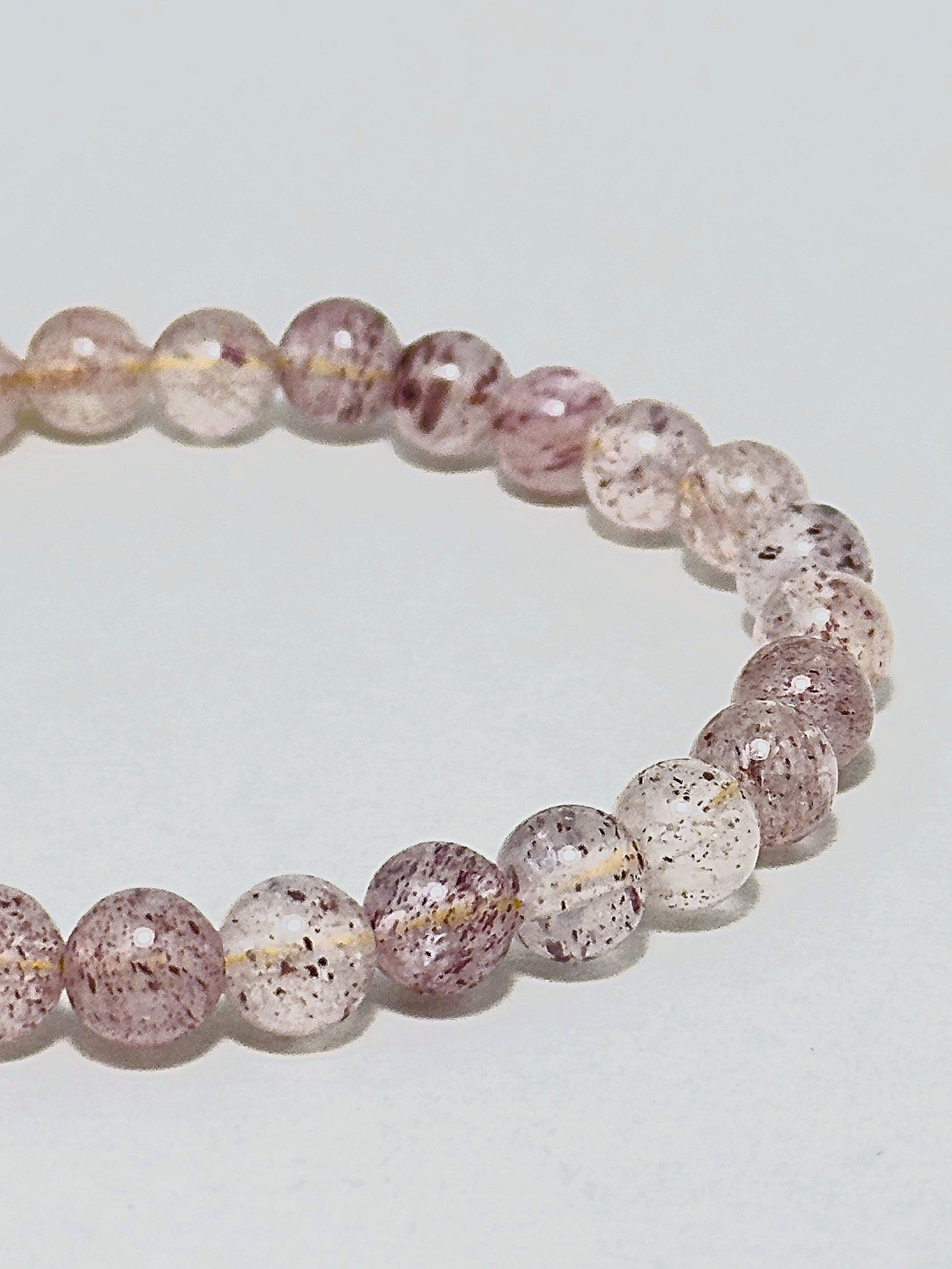 Strawberry Quartz Courage Bracelet – 6mm round beads for emotional healing