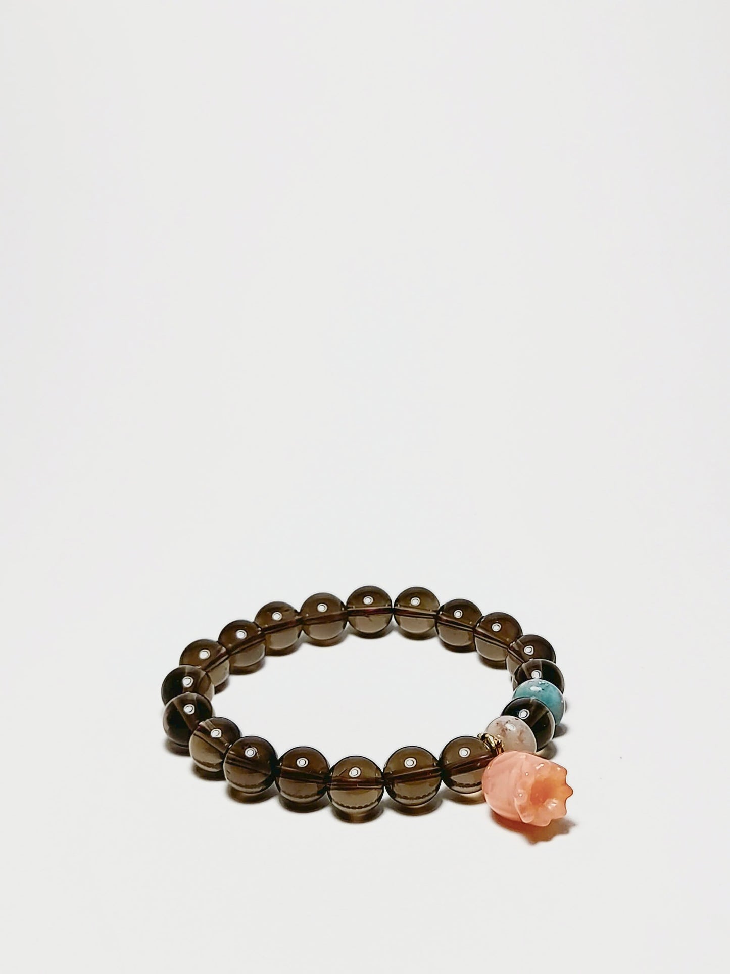 Smoky Rose bracelet with Indian Jasper and Smoky Quartz beads