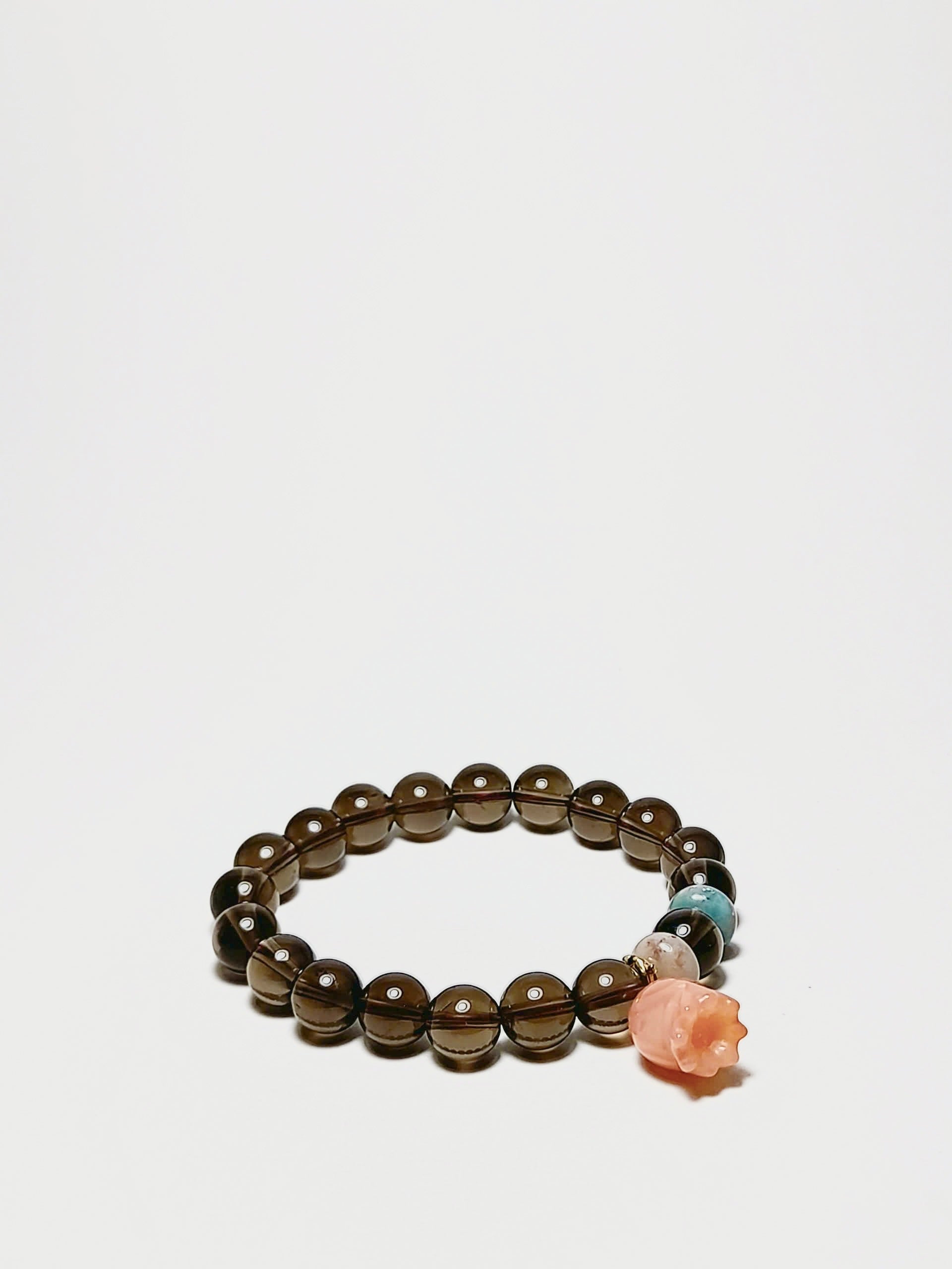 Smoky Rose bracelet with Indian Jasper and Smoky Quartz beads