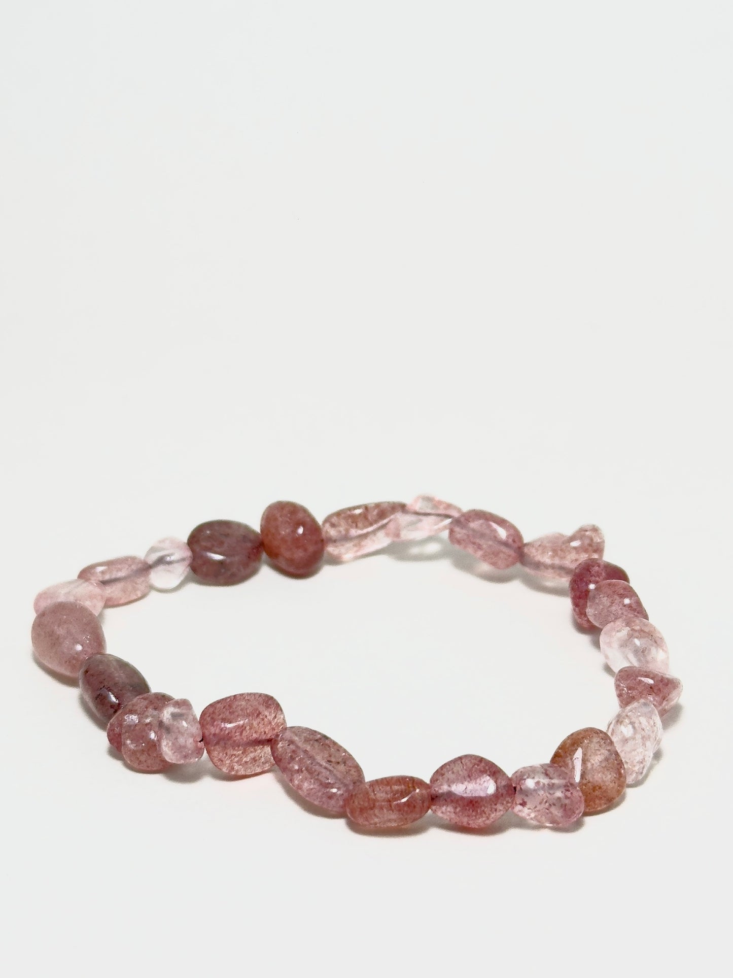 Abundant Soul Bracelet with irregular Strawberry Quartz beads