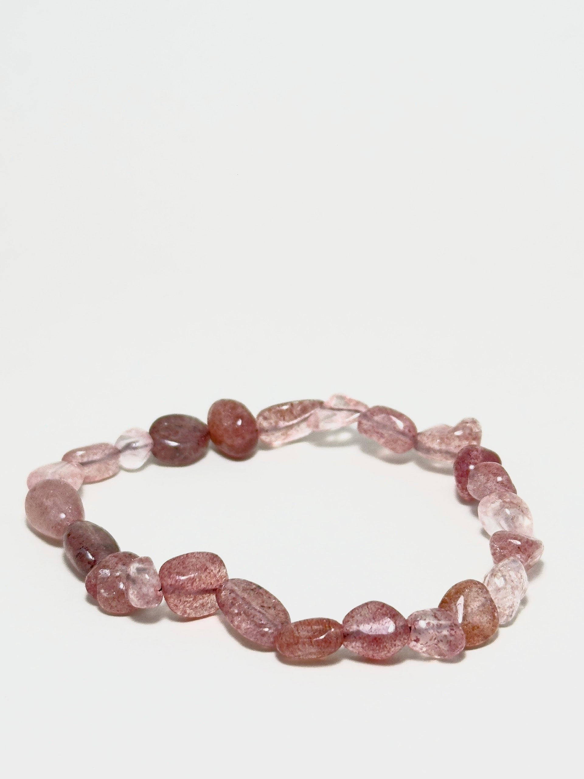 Abundant Soul Bracelet with irregular Strawberry Quartz beads
