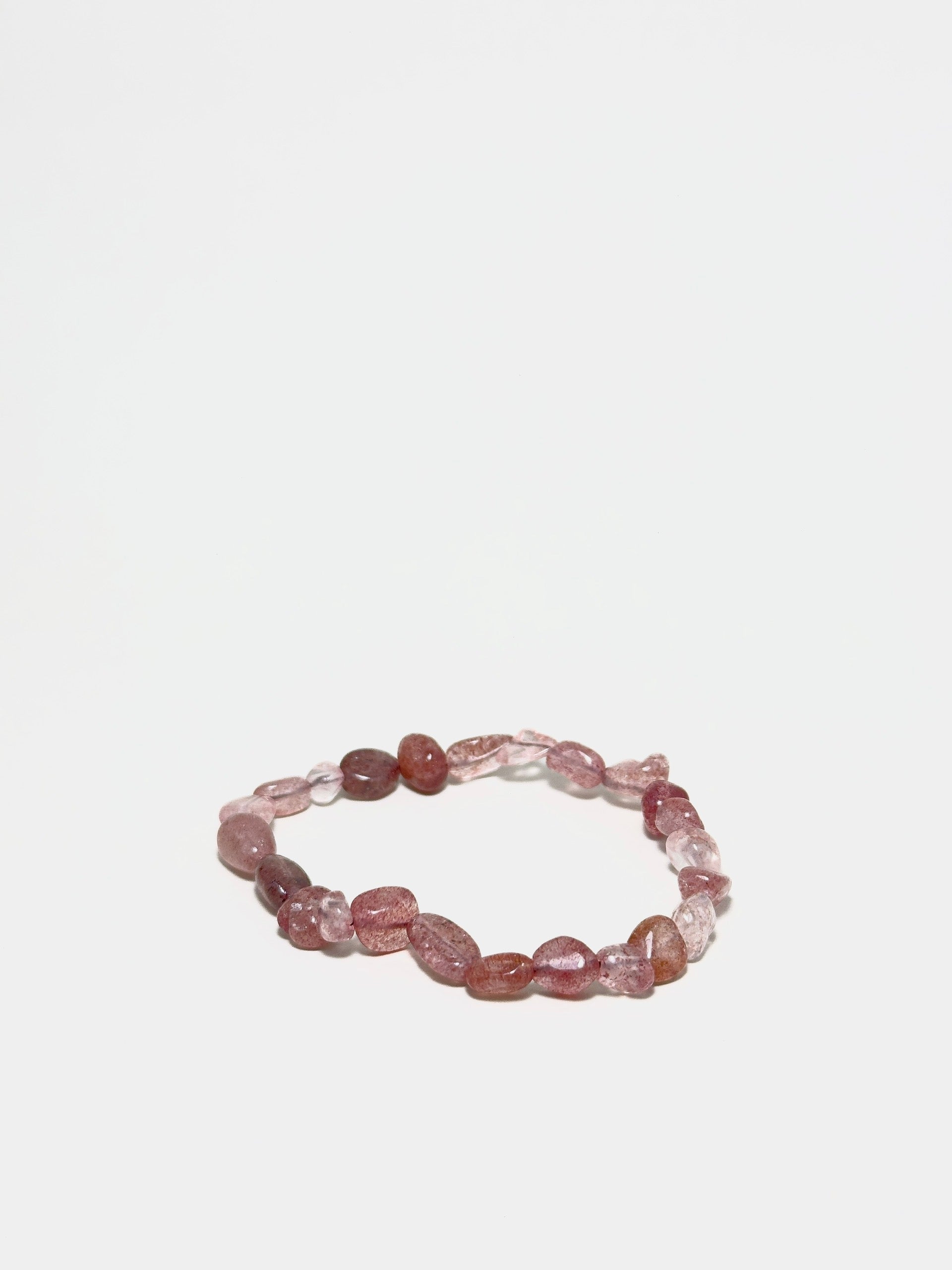 Abundant Soul Bracelet with irregular Strawberry Quartz beads
