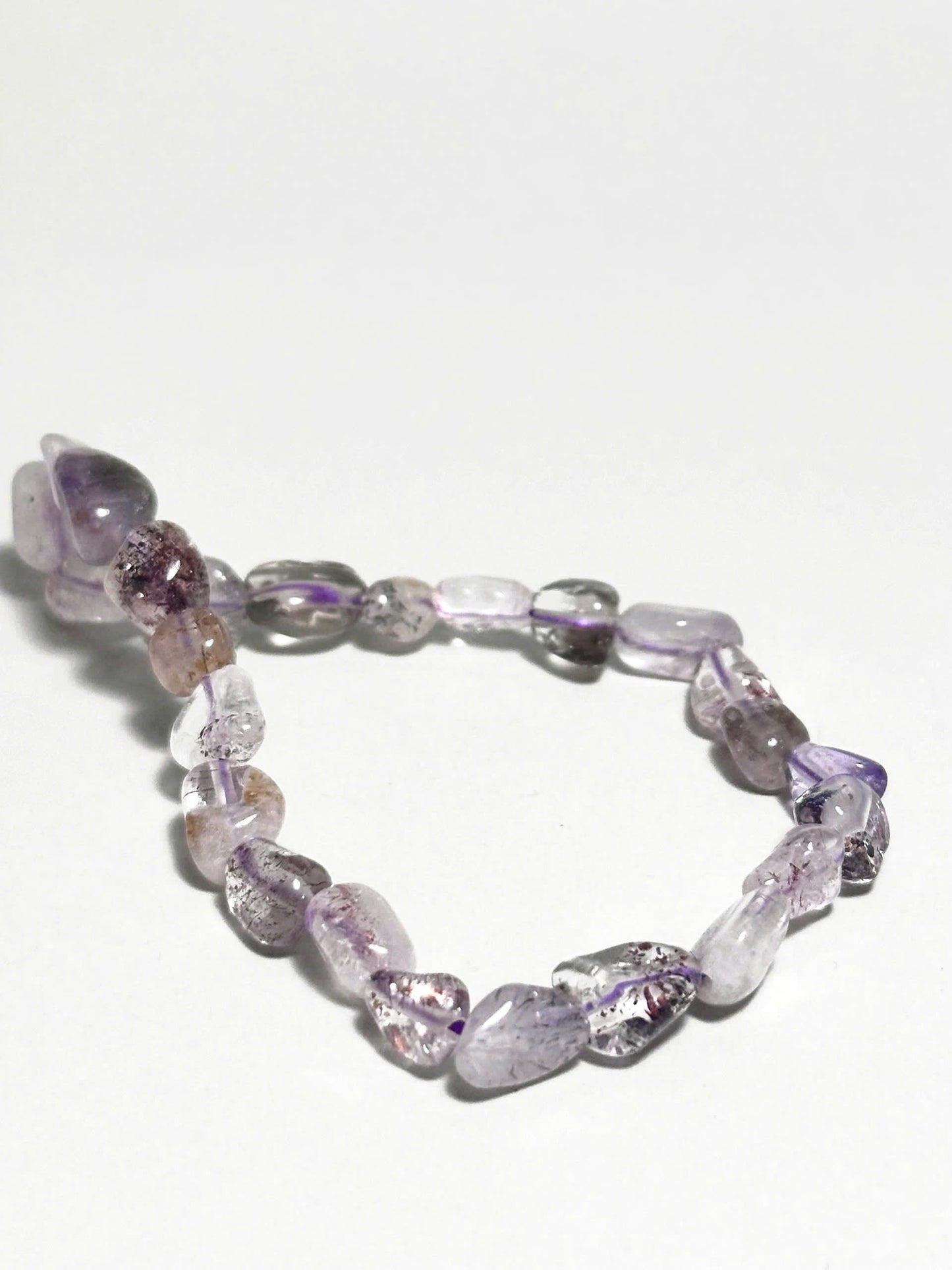 Dream Catcher bracelet with purple phantom quartz irregular beads