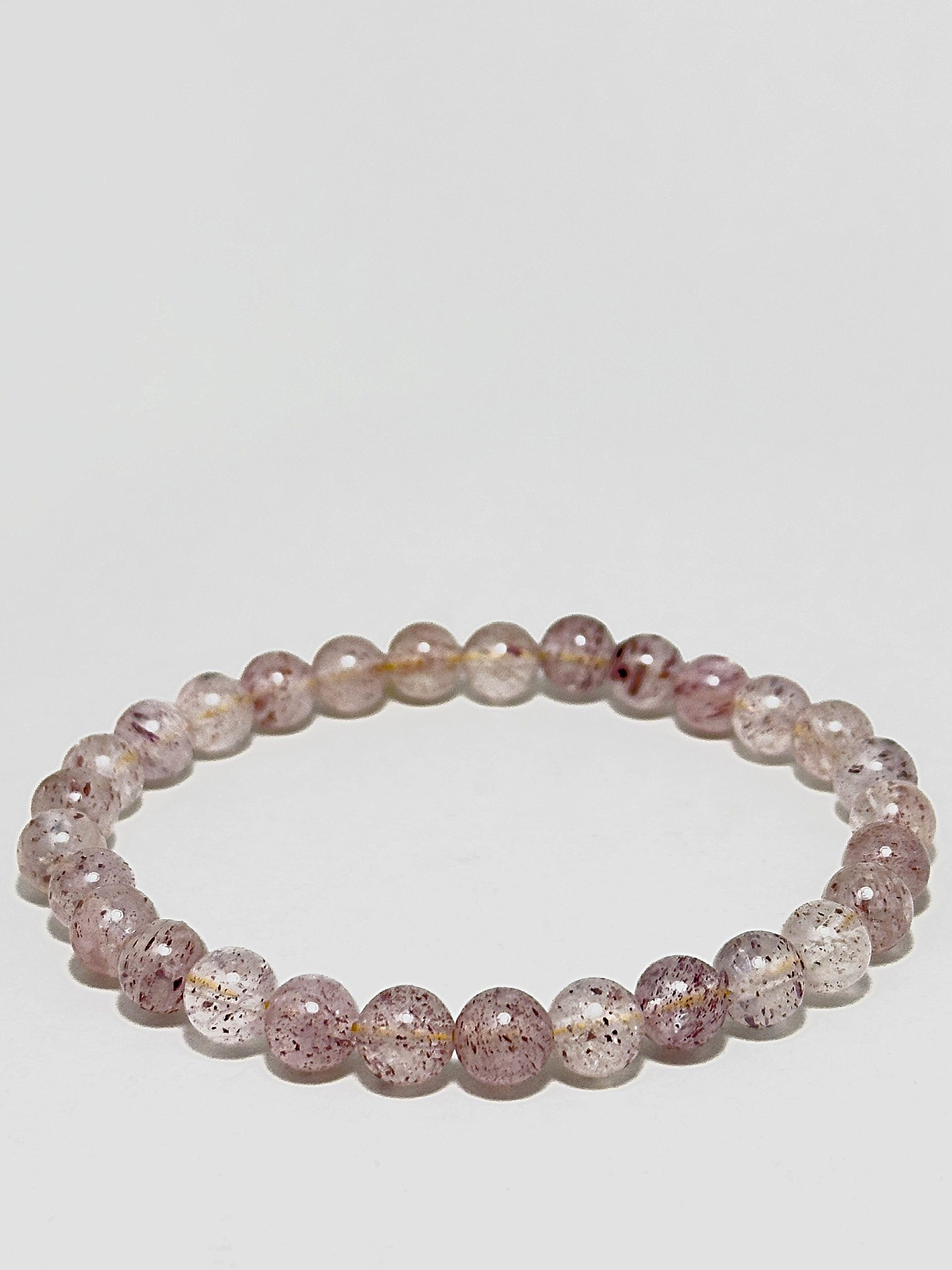Strawberry Quartz Courage Bracelet – 6mm round beads for emotional healing