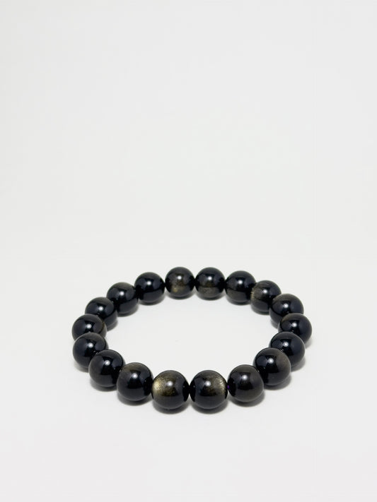 Full Golden Obsidian bracelet with polished 10mm beads — designed for transformation, protection, and inner power.