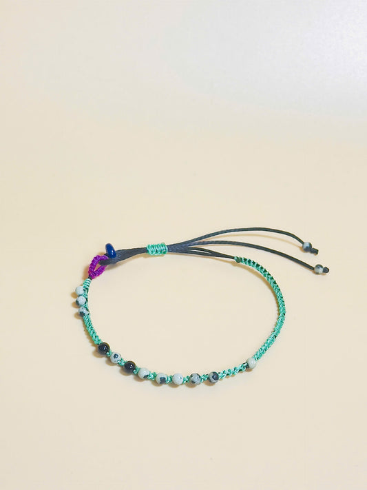 Dalmatian Jasper bracelet – Joyce minimalist gemstone for joy and positivity