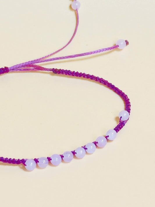 Dainty pink crystal bracelet – minimalist love & healing jewelry