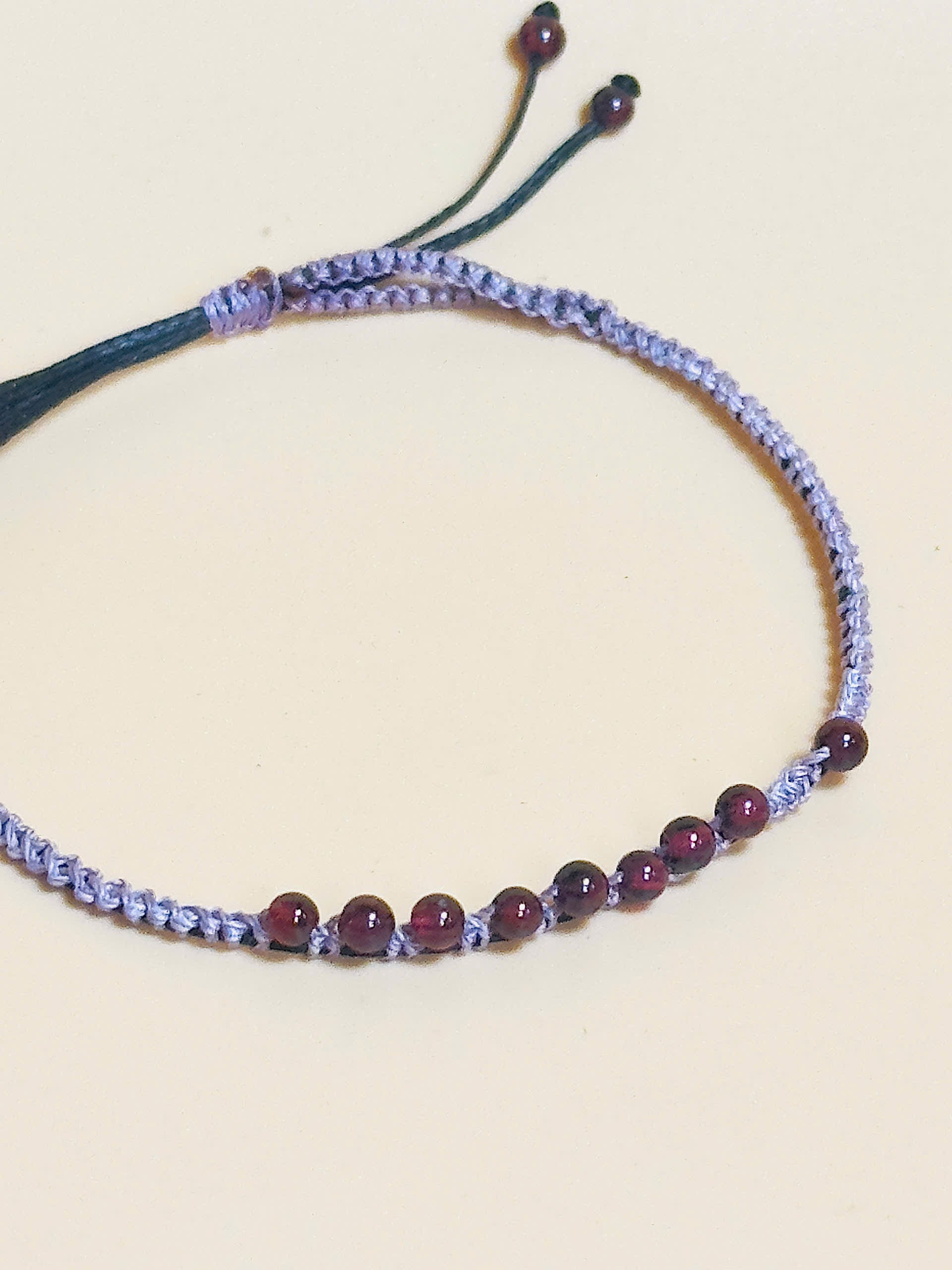 Minimal Garnet bracelet – Reddy handmade gemstone jewelry for energy and focus