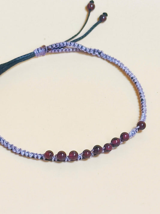 Minimal Garnet bracelet – Reddy handmade gemstone jewelry for energy and focus