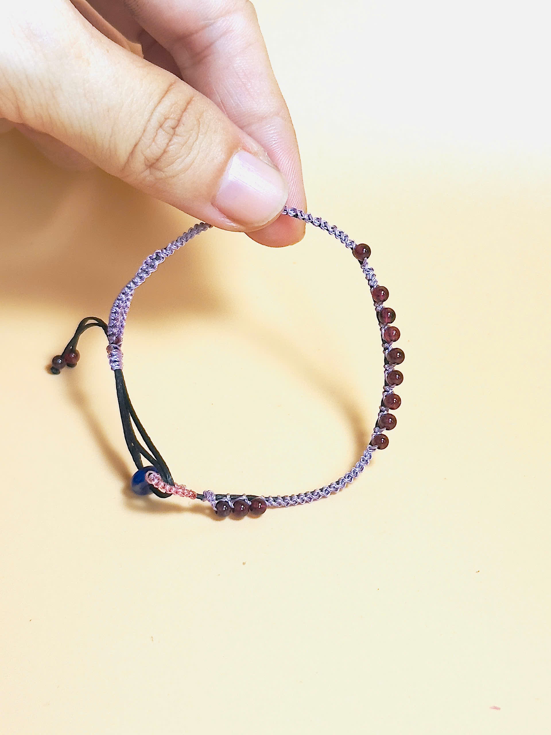 Minimal Garnet bracelet – Reddy handmade gemstone jewelry for energy and focus
