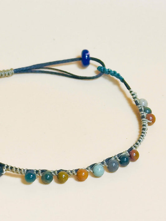 Earth tone Indian Jasper gemstone bracelet – grounding jewelry for strength and harmony