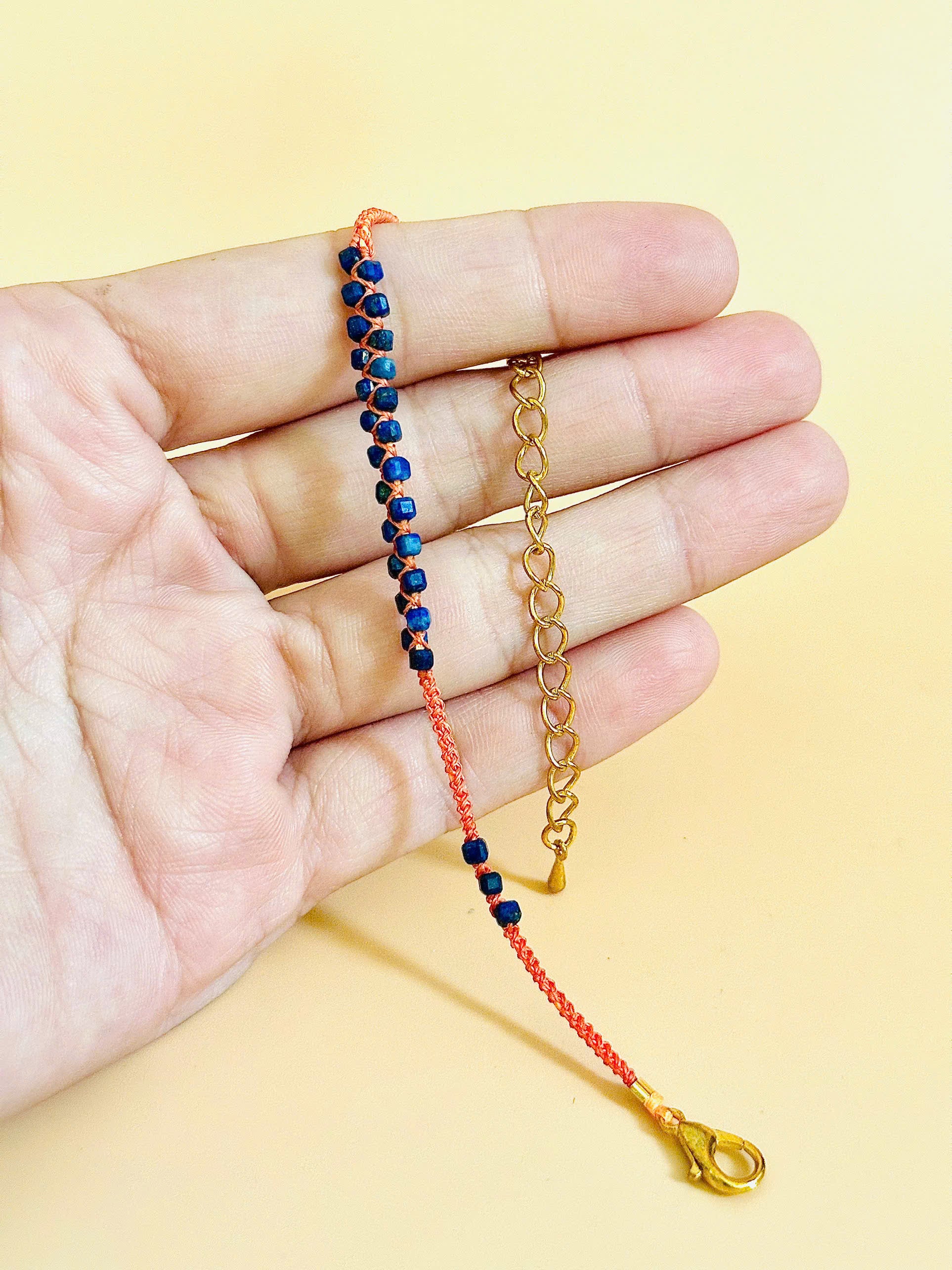 Twin Flow – Lapis Lazuli Macrame Bracelet | Handmade Gemstone Jewelry | Wisdom & Truth Stone