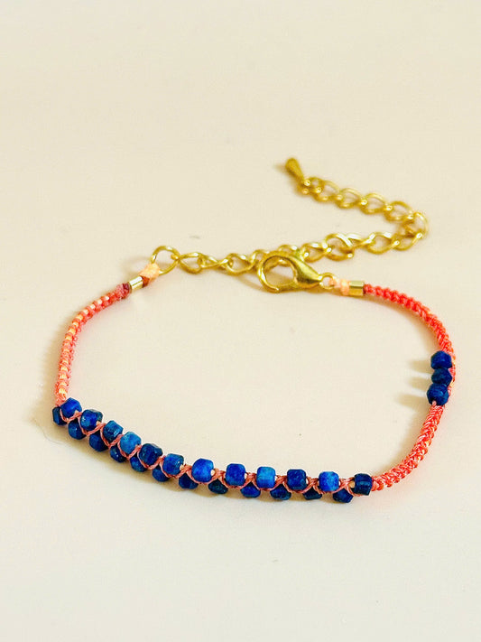 Twin Flow – Lapis Lazuli Macrame Bracelet | Handmade Gemstone Jewelry | Wisdom & Truth Stone