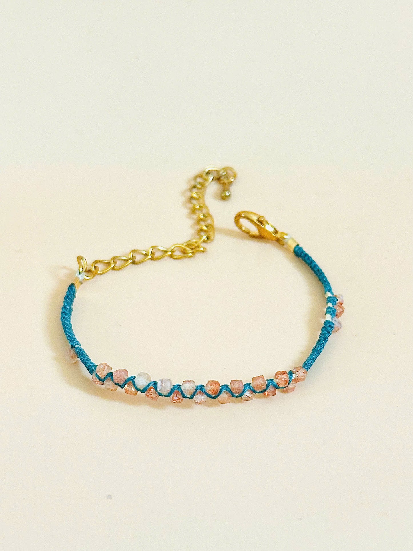 Twin Flow – Sunstone Macrame Bracelet | Handmade Gemstone Jewelry | Positive Energy Stone