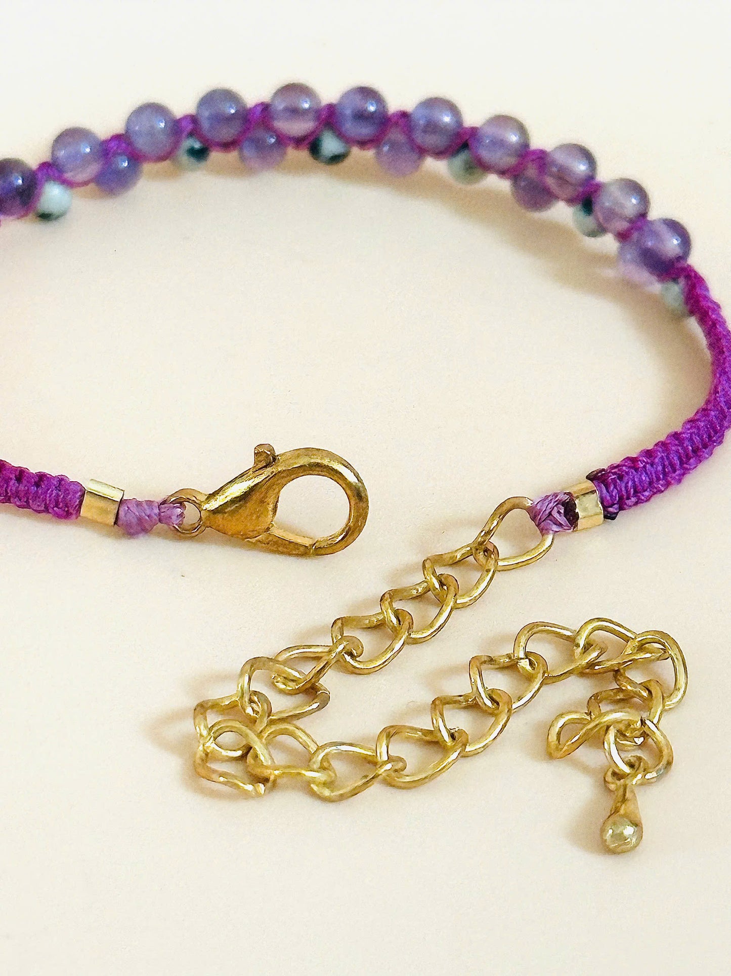 Twin Flow – Amethyst Macrame Bracelet | Handmade Gemstone Jewelry | Peace & Clarity Stone