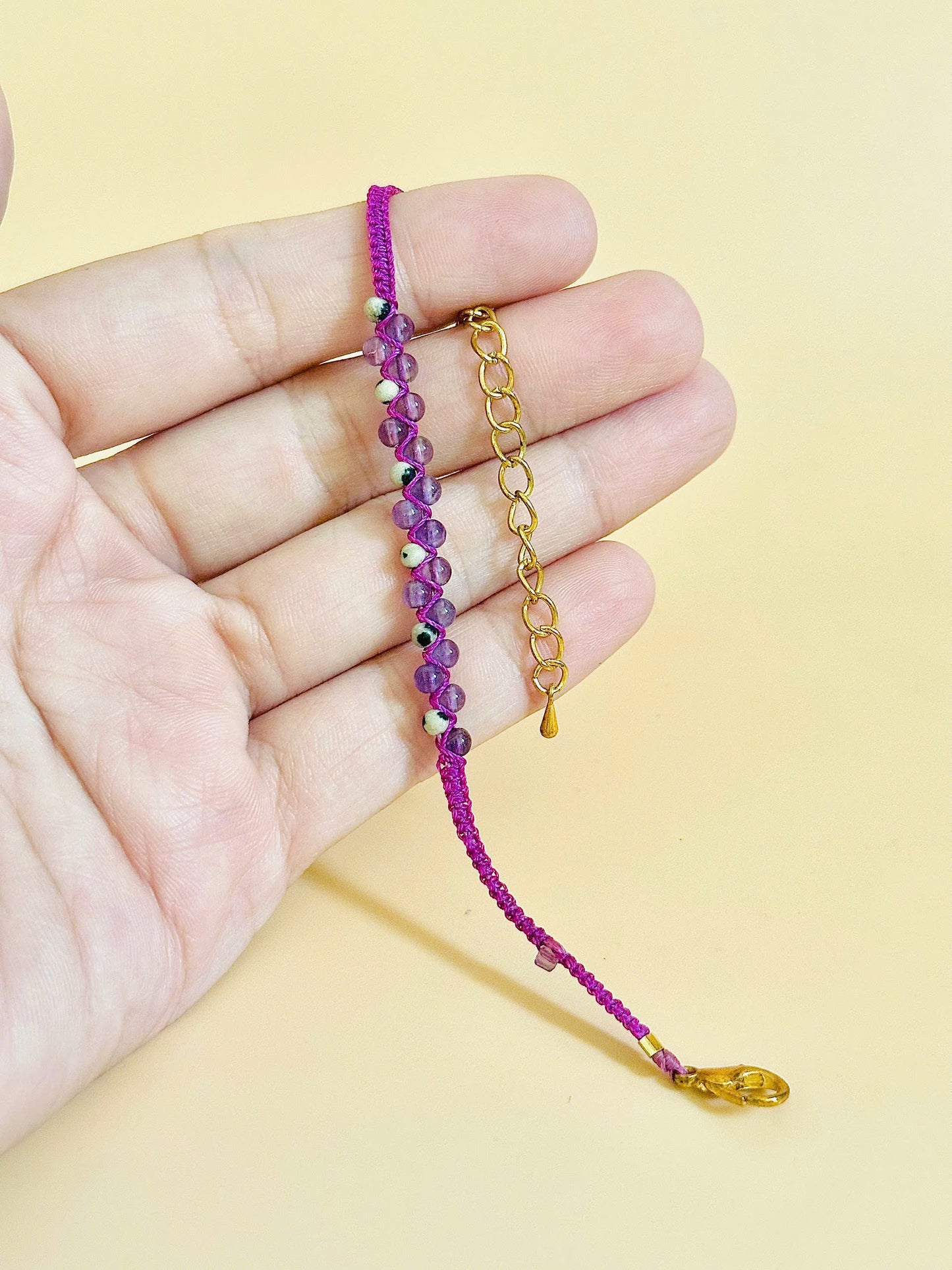 Twin Flow – Amethyst Macrame Bracelet | Handmade Gemstone Jewelry | Peace & Clarity Stone