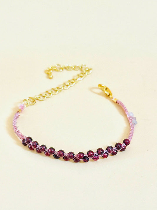 Twin Flow – Garnet Macrame Bracelet | Handmade Gemstone Jewelry | Passion & Vitality Stone