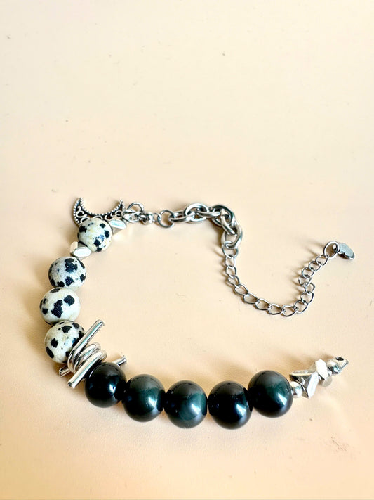 URBAN | Blue Tiger Eye &amp; Dalmatian Jasper Handmade Bracelet